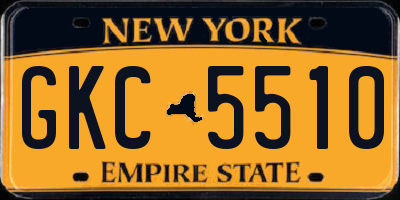 NY license plate GKC5510