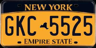 NY license plate GKC5525