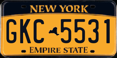 NY license plate GKC5531