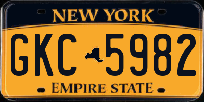 NY license plate GKC5982