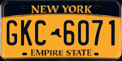 NY license plate GKC6071