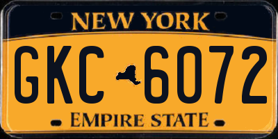 NY license plate GKC6072