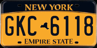 NY license plate GKC6118