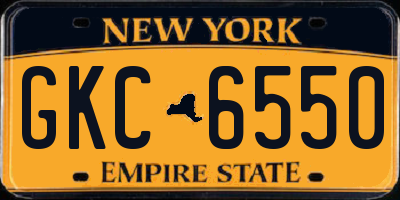NY license plate GKC6550