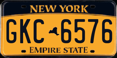 NY license plate GKC6576