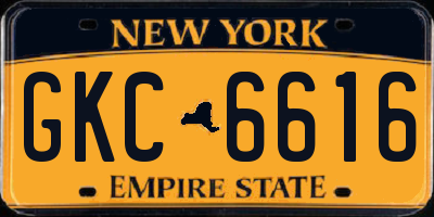 NY license plate GKC6616