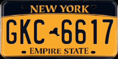 NY license plate GKC6617