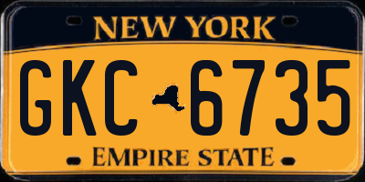 NY license plate GKC6735