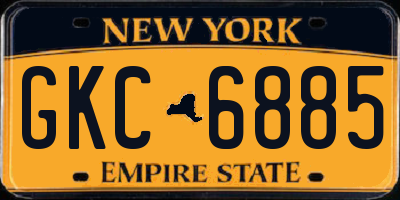 NY license plate GKC6885