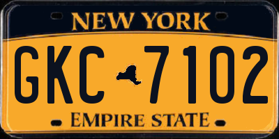 NY license plate GKC7102