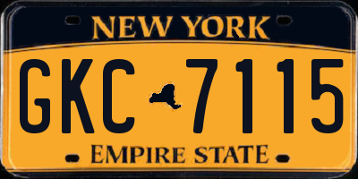 NY license plate GKC7115