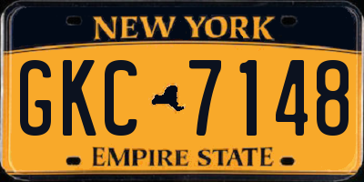 NY license plate GKC7148