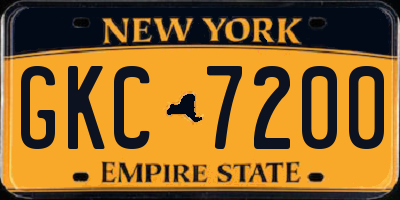NY license plate GKC7200