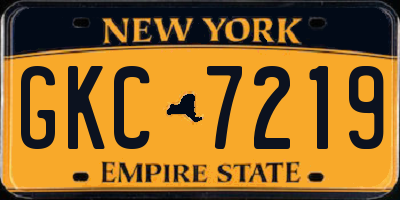 NY license plate GKC7219