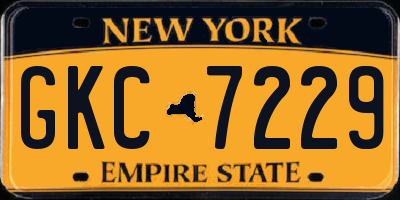 NY license plate GKC7229