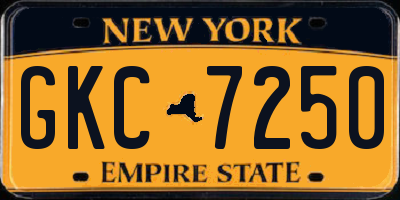 NY license plate GKC7250