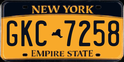 NY license plate GKC7258
