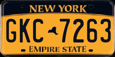 NY license plate GKC7263