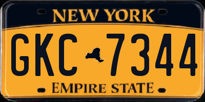NY license plate GKC7344