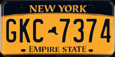 NY license plate GKC7374