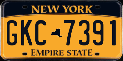 NY license plate GKC7391