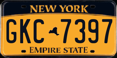 NY license plate GKC7397
