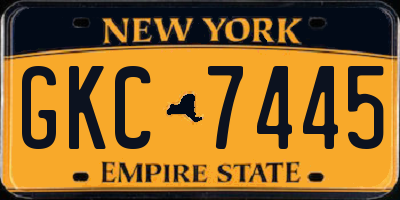 NY license plate GKC7445