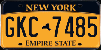 NY license plate GKC7485
