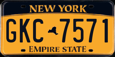 NY license plate GKC7571