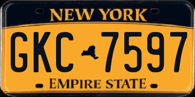 NY license plate GKC7597