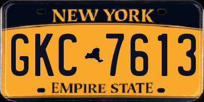 NY license plate GKC7613