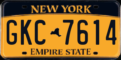 NY license plate GKC7614