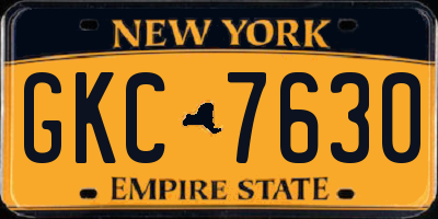 NY license plate GKC7630