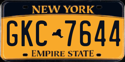 NY license plate GKC7644