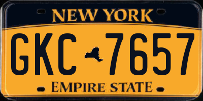 NY license plate GKC7657