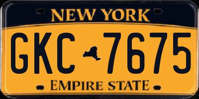 NY license plate GKC7675