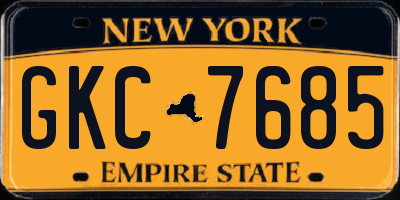 NY license plate GKC7685