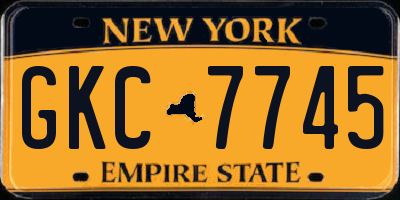 NY license plate GKC7745