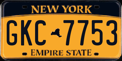 NY license plate GKC7753