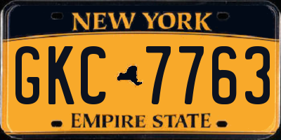 NY license plate GKC7763