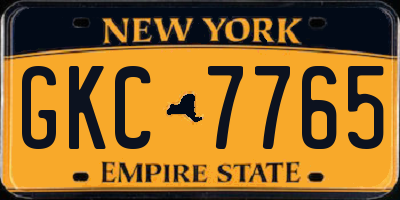 NY license plate GKC7765