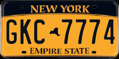 NY license plate GKC7774