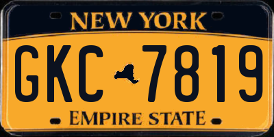 NY license plate GKC7819