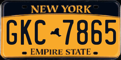 NY license plate GKC7865