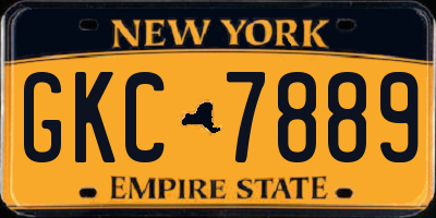 NY license plate GKC7889