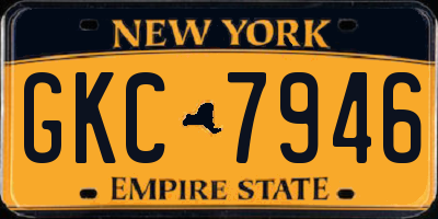 NY license plate GKC7946