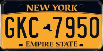 NY license plate GKC7950