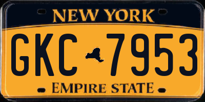 NY license plate GKC7953