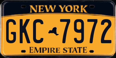 NY license plate GKC7972