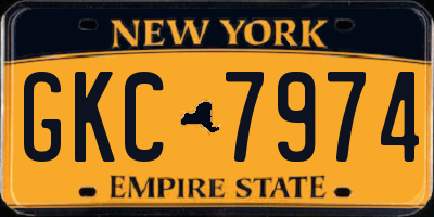 NY license plate GKC7974